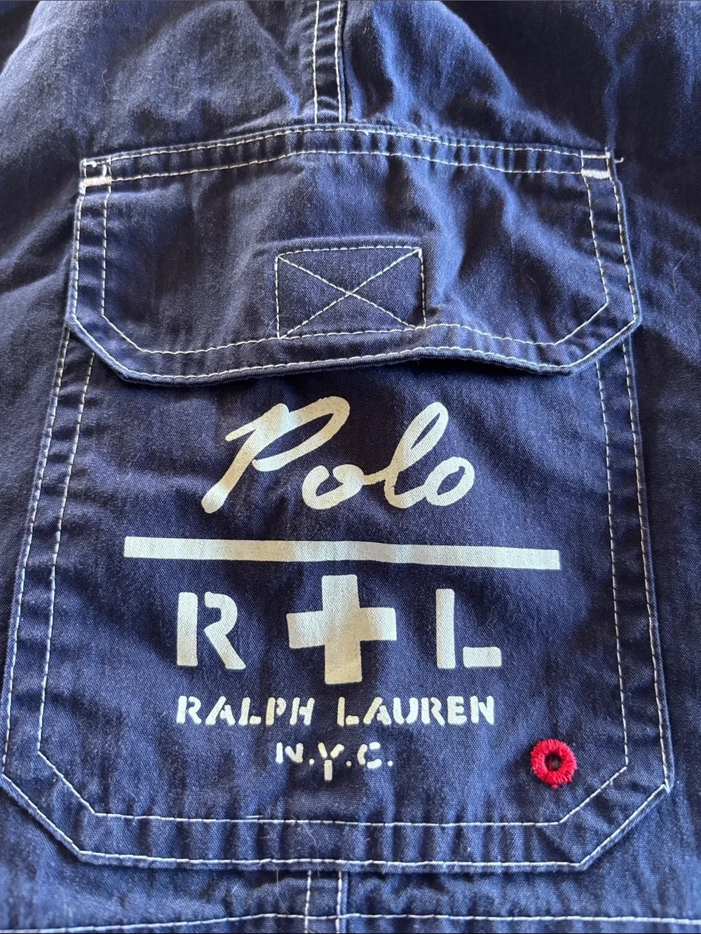 Polo by Ralph Lauren Blue White Striped Board Shorts Swim Trunks Y2K Size 40